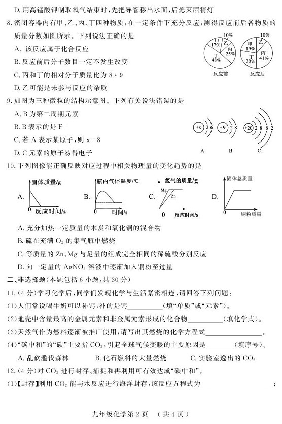 山东省菏泽市曹县2024-2025学年九年级上学期期末考试化学试题第2页