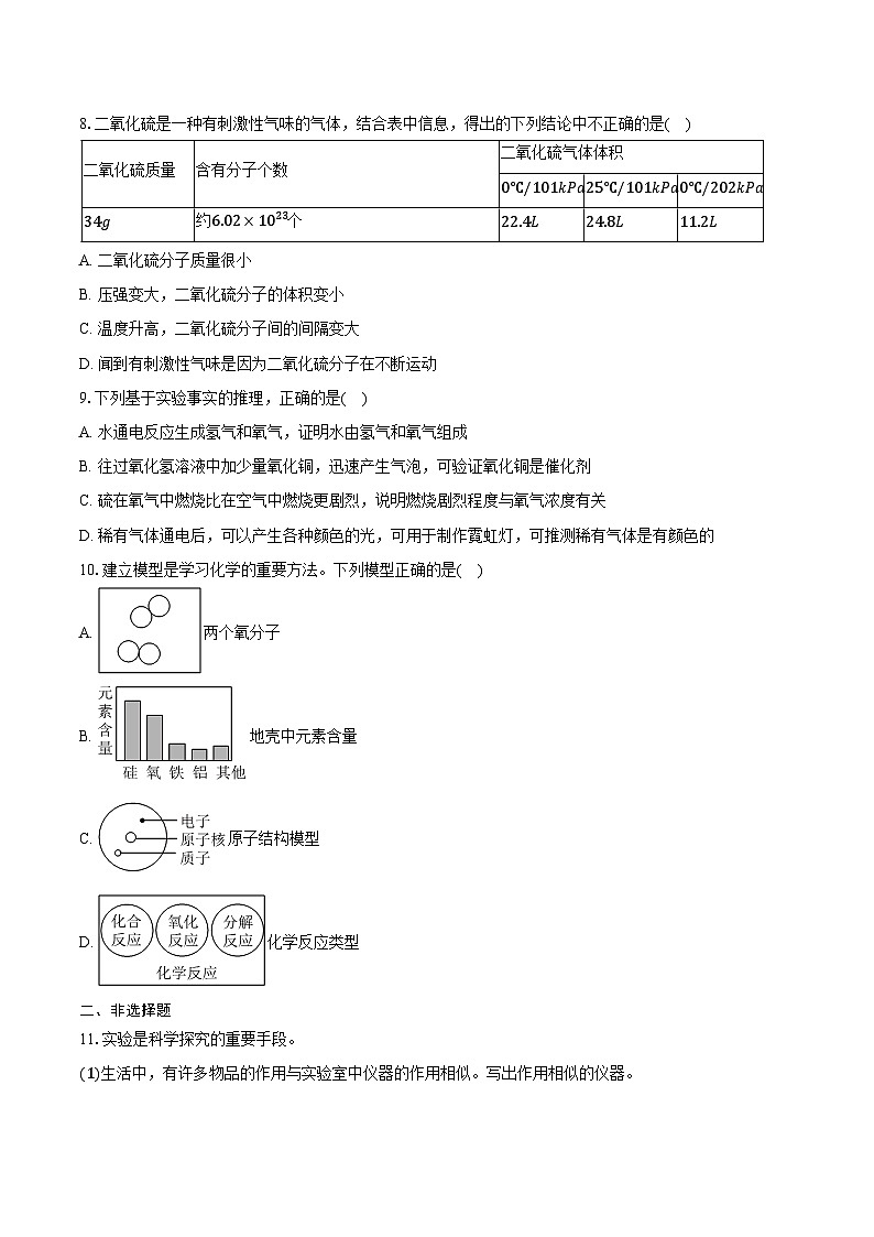 2025-2026学年福建省泉州市石狮市县城学校九年级（上）期中化学试卷（含答案）第2页