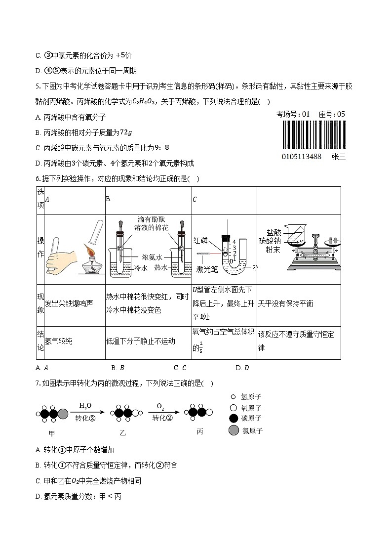 2025-2026学年广东省深圳外国语学校九年级（上）期中化学试卷（含答案）第2页