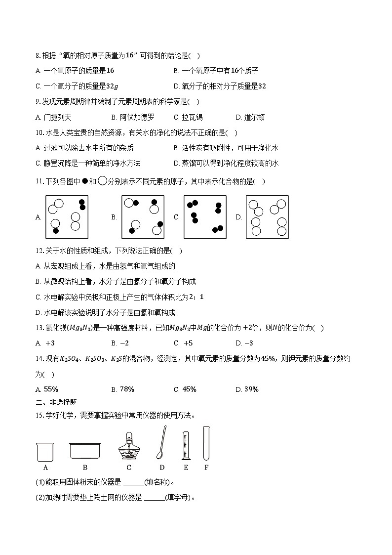 2025-2026学年河南省洛阳市嵩县九年级（上）期中化学试卷（含答案）第2页