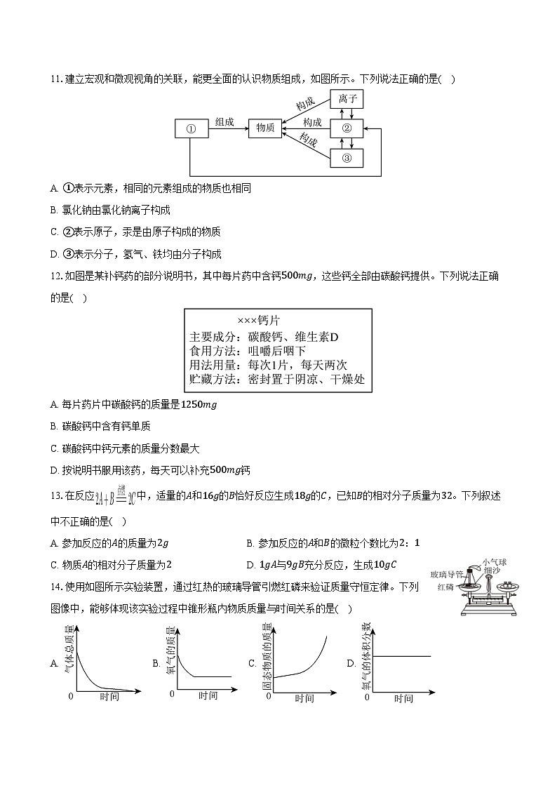 2025-2026学年河南省郑州中学九年级（上）期中化学试卷（含答案）第3页