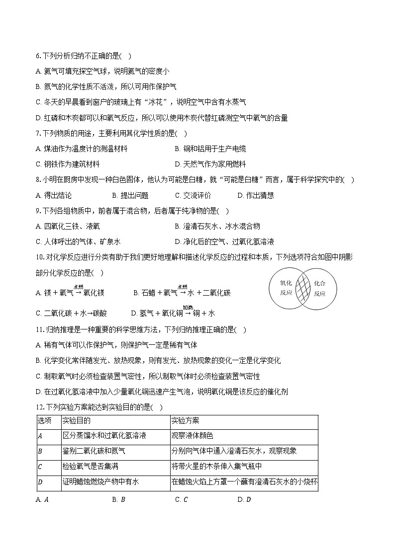 2025-2026学年山东省潍坊市八年级（上）期中化学试卷（含答案）第2页