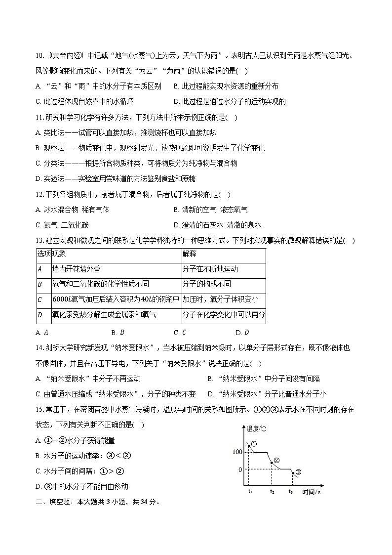 2025-2026学年山东省淄博市周村区八年级（上）期中化学试卷（含答案）第2页