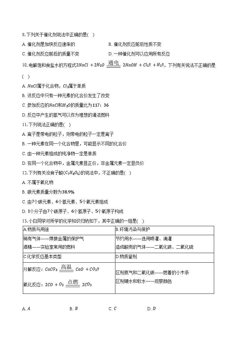 2025-2026学年天津市东丽中学共同体九年级（上）期中化学试卷（含答案）第2页