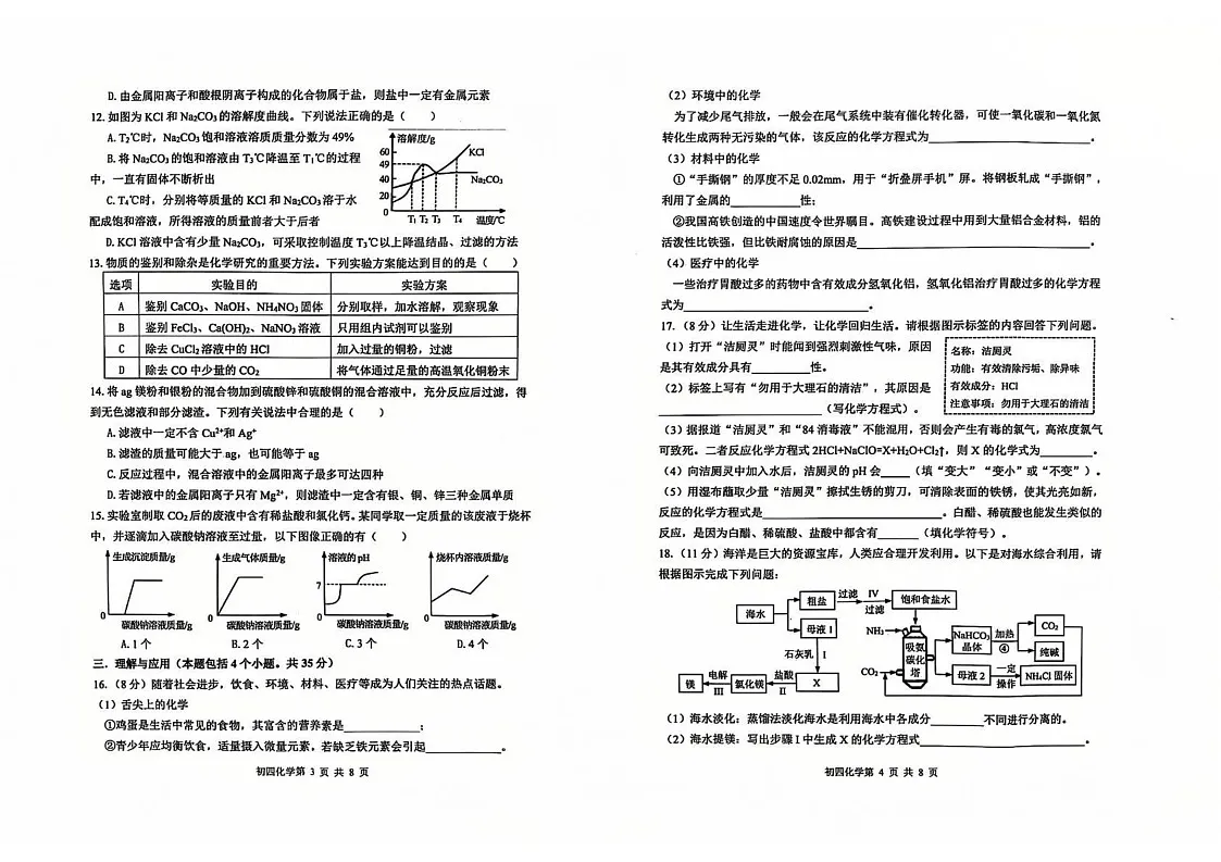 山东省烟台市栖霞市2024-2025学年九年级上学期期末考试化学试题第2页