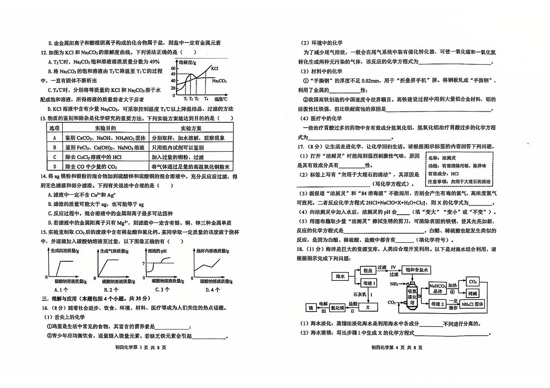 山东省烟台市栖霞市2024-2025学年九年级上学期期末考试化学试题第2页