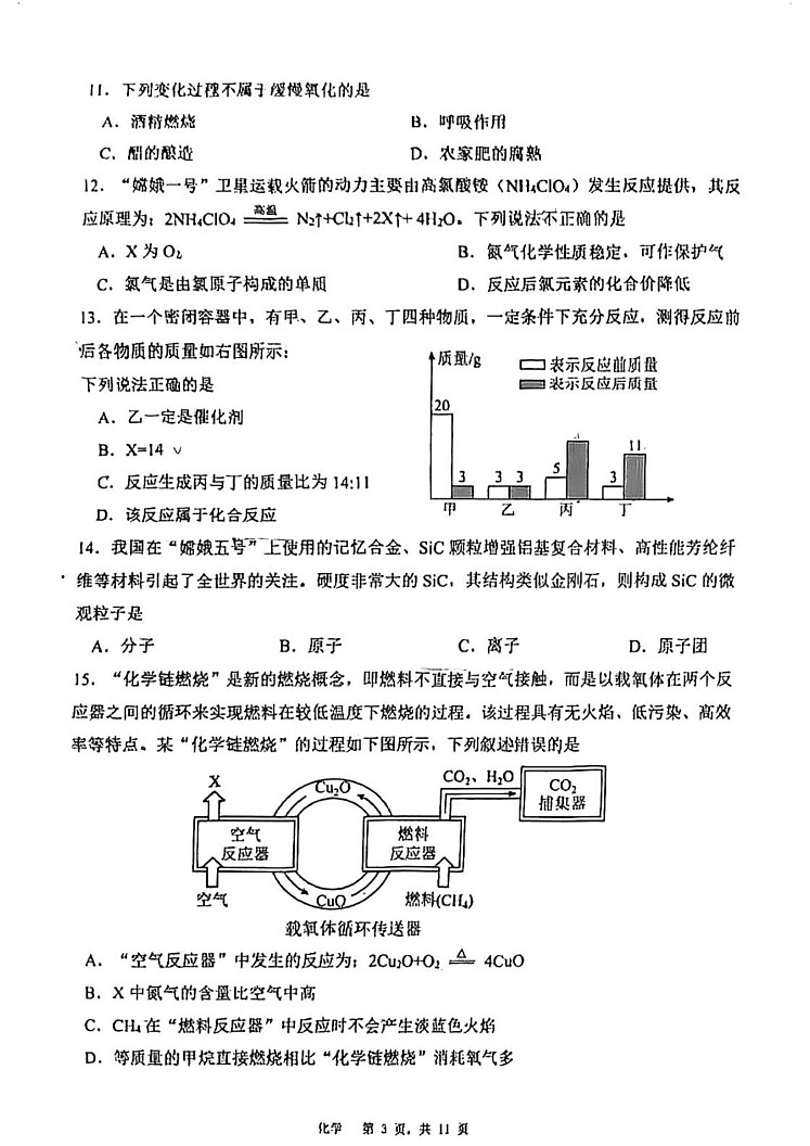 重庆市鲁能巴蜀中学2024-2025学年九年级上学期期末考试化学试题第3页