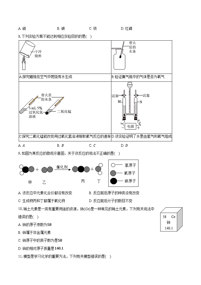 2025-2026学年湖北省黄冈市蕲春县九年级（上）期中化学试卷（含答案）第2页