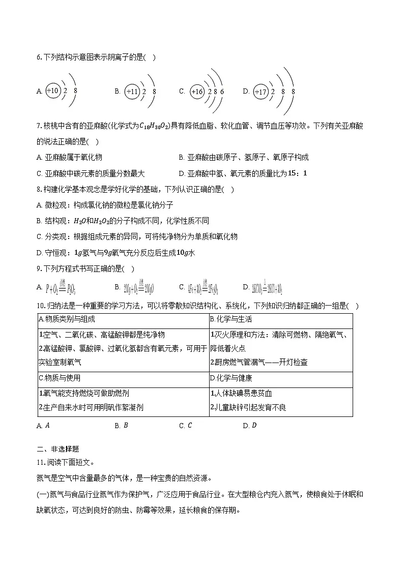 2025-2026学年辽宁省沈阳175中学教育集团九年级（上）期中化学试卷（含答案）第2页