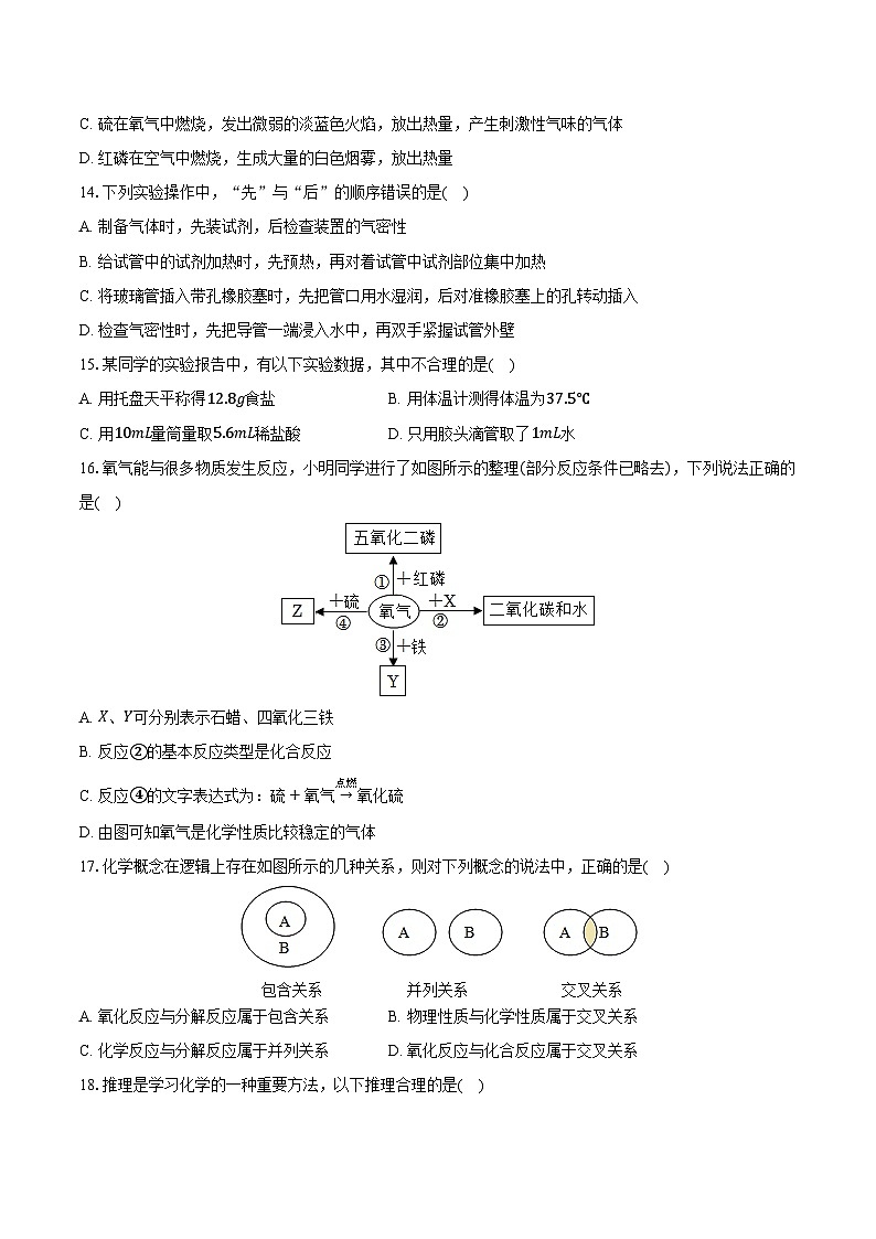 2025-2026学年山东省日照市东港区北京路中学八年级（上）期中化学试卷（含答案）第3页