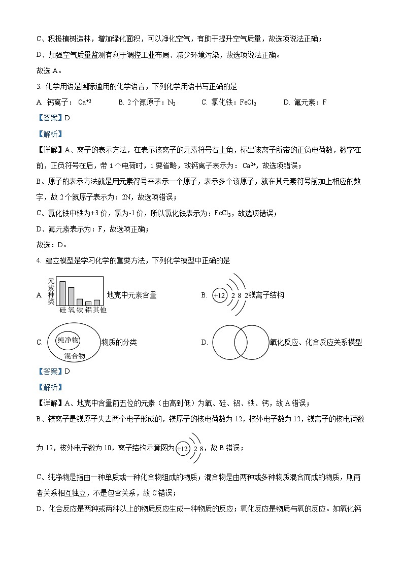 山东省郓城县2025-2026学年九年级上学期期中教学质量检测化学试题（有答案和解析）第2页