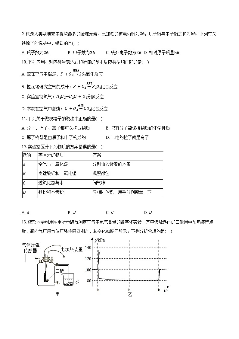 2025-2026学年黑龙江省哈尔滨四十九中八年级（上）期中化学试卷（含答案）第3页