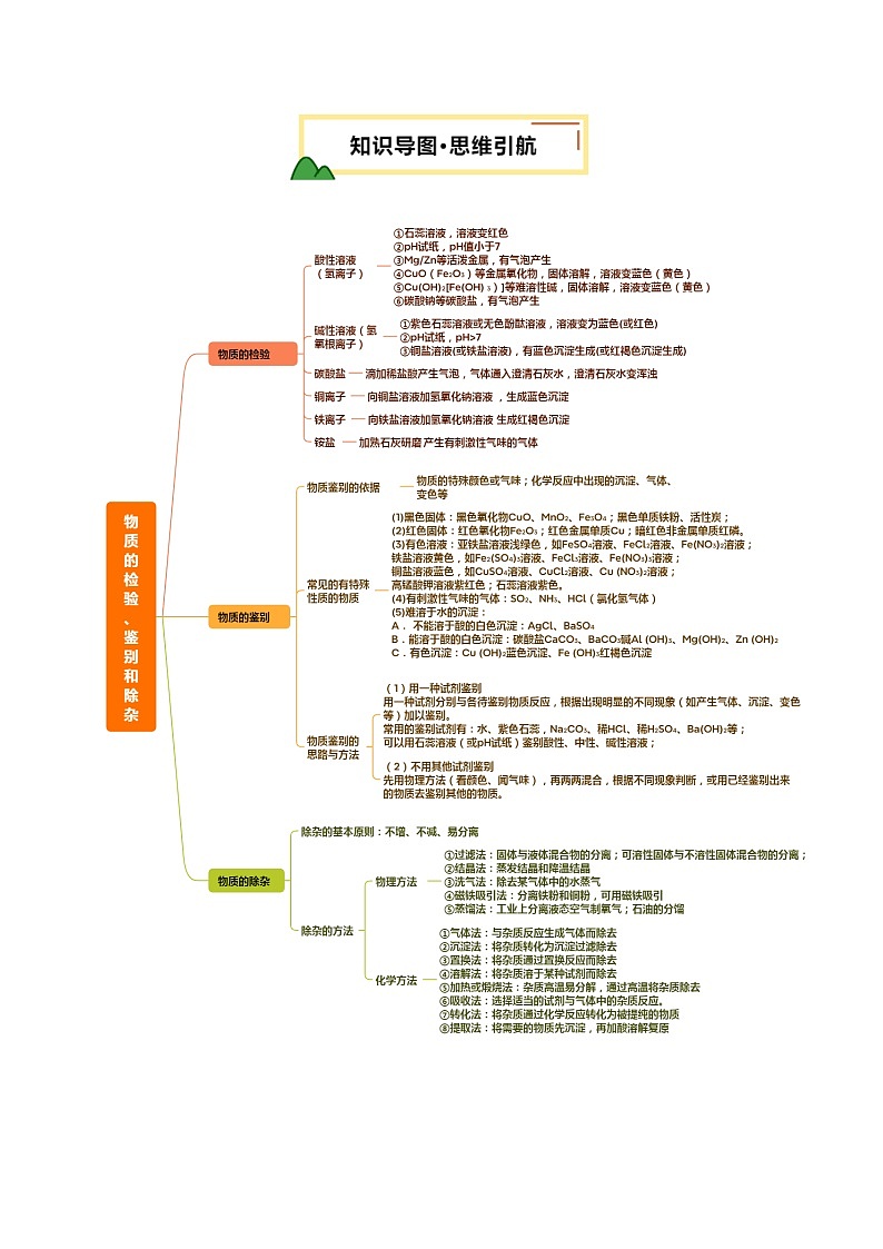 专题17 物质的检验、鉴别和除杂（讲义）（原卷版）第3页