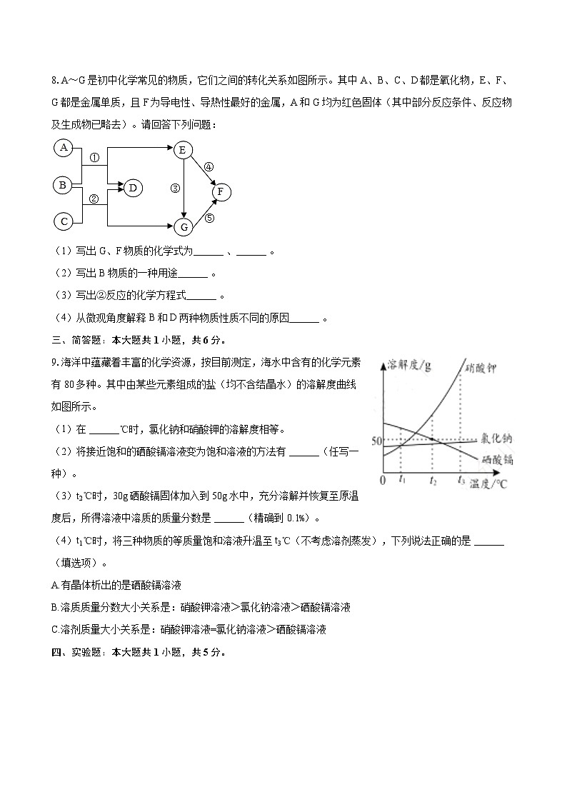2025年内蒙古包头市中考化学核心训练试卷（三）-自定义类型第3页