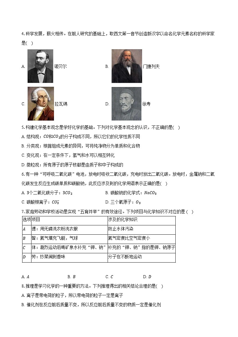 2025-2026学年广东省茂名市高州市十二校九年级（上）期中化学试卷（含答案）第2页