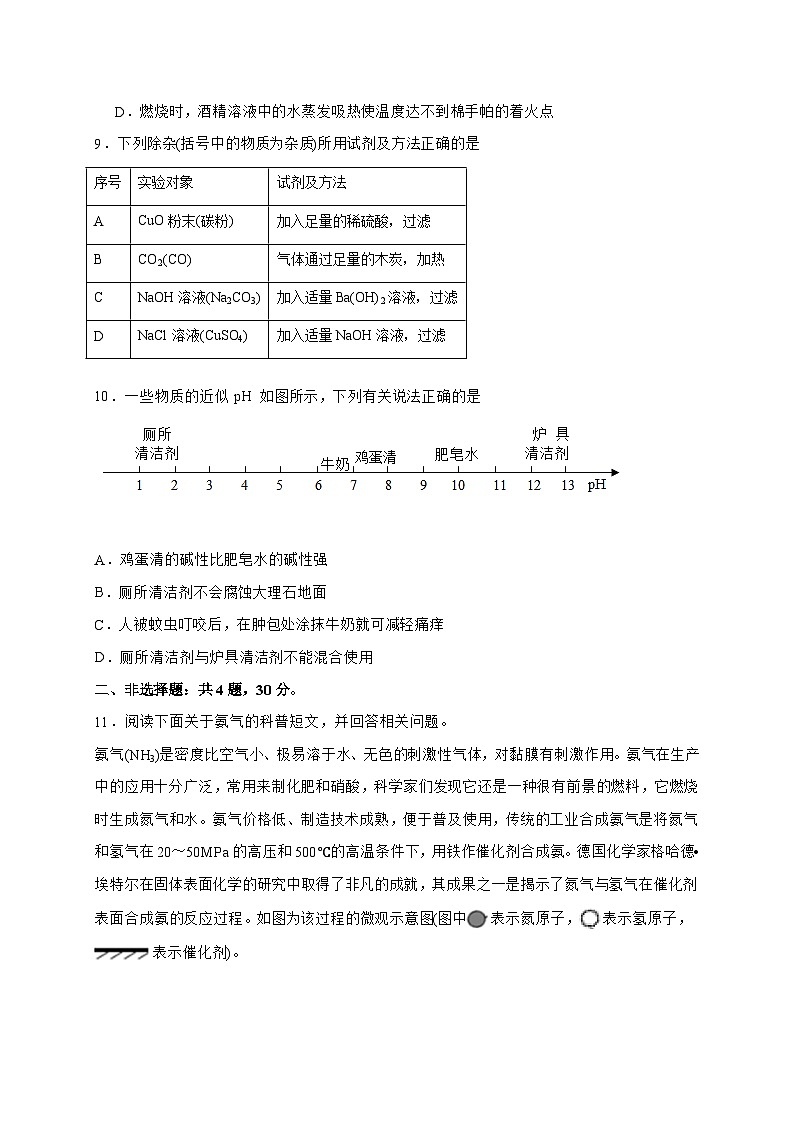 广东省深圳市2025年初中学业水平考试化学综合评估试卷（十二）-含答案第3页