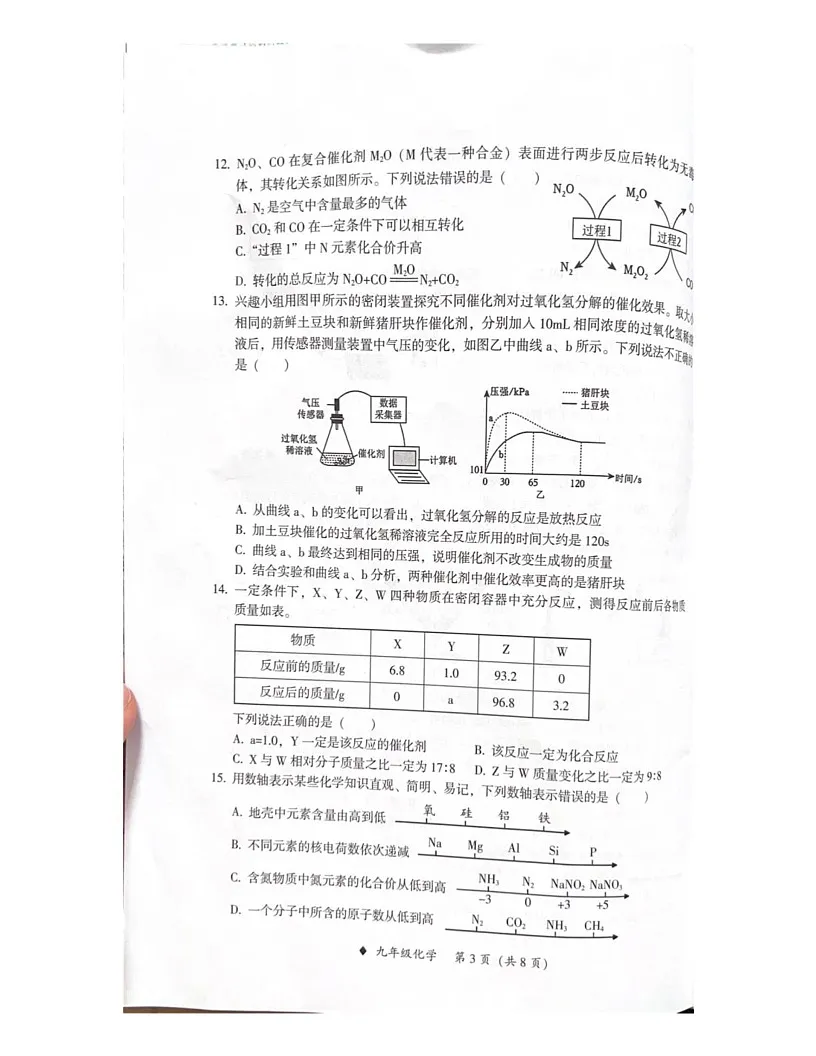 广东省韶关市乳源瑶族自治县2024-2025学年九年级上学期1月期末考试化学试题第3页