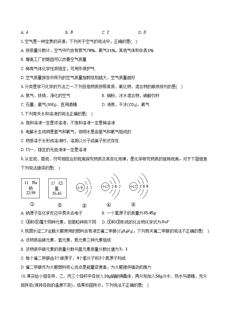 2025-2026学年山东省聊城市阳谷县九年级（上）期中化学试卷（含答案）第2页
