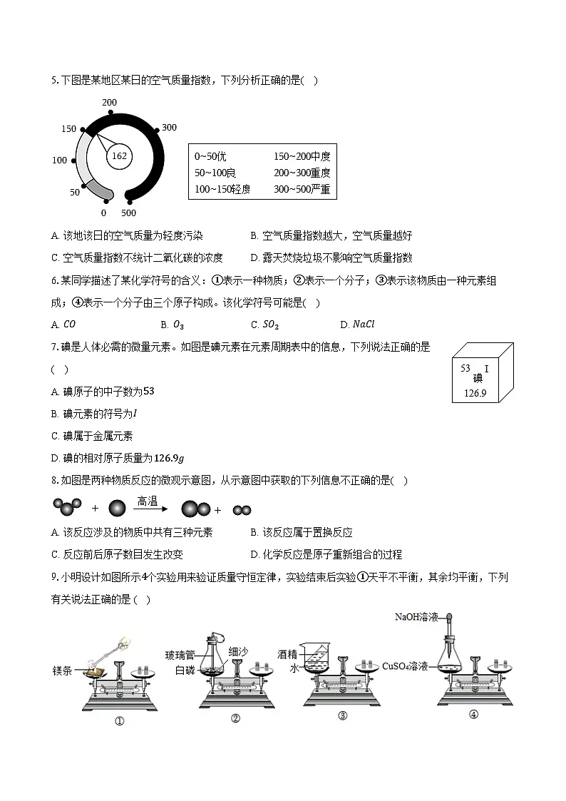 2025-2026学年山东省临沂市莒南县九年级（上）期中化学试卷（含答案）第2页