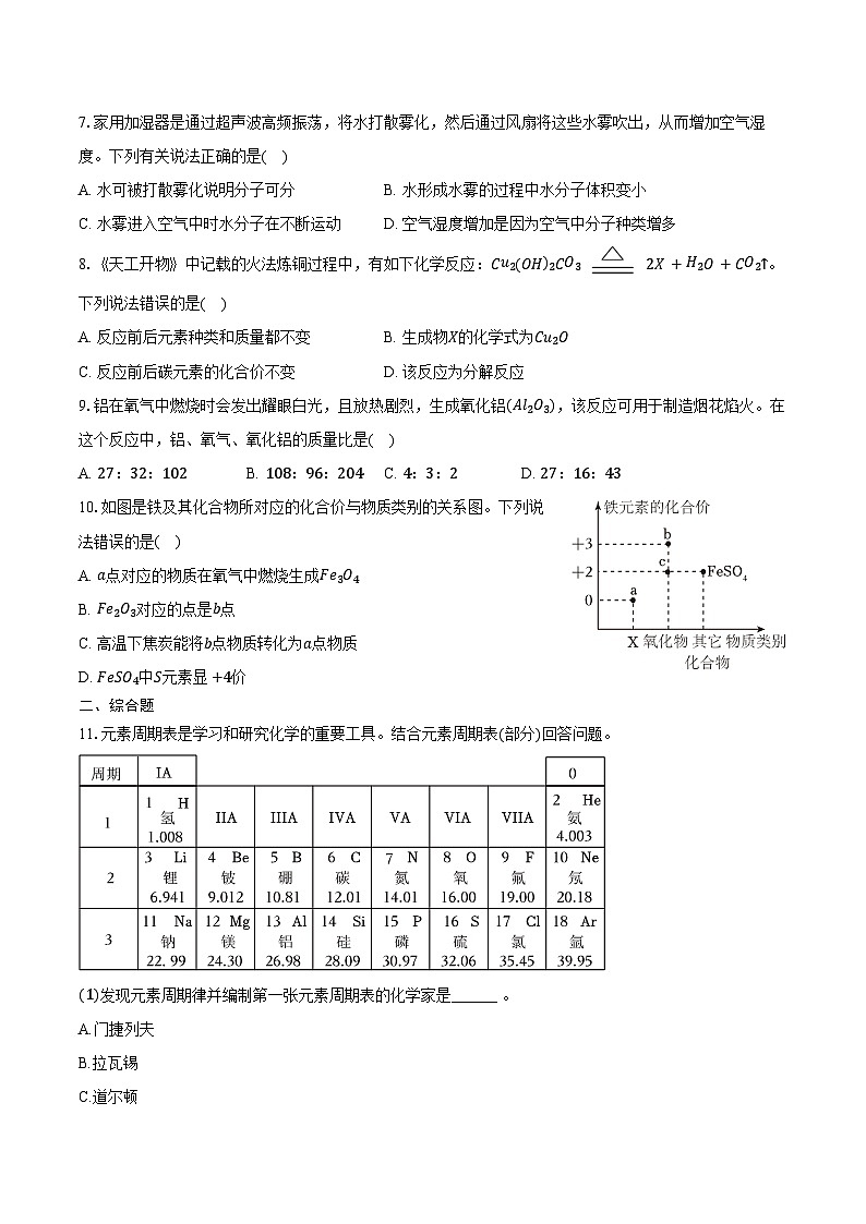 2025-2026学年吉林省长春市南关区九年级（上）期中化学试卷（含答案）第2页