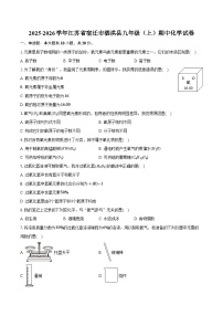 2025-2026学年江苏省宿迁市泗洪县九年级（上）期中化学试卷（含答案）
