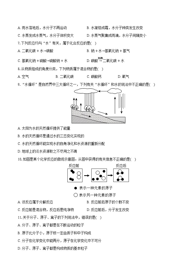 2025-2026学年山东省泰安市新泰市八年级（上）期中化学试卷（含答案）第2页