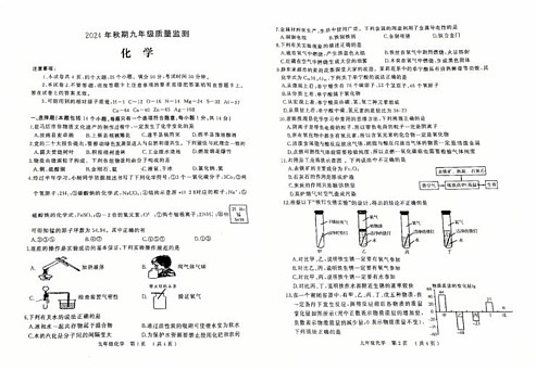 河南省驻马店市驿城区2024_2025学年九年级上学期期末考试化学试卷第1页