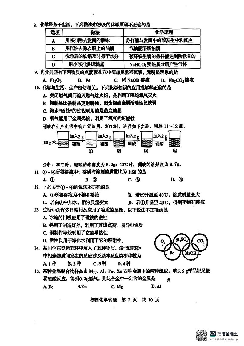 山东省青岛市莱西市2024-2025学年九年级上学期期末考试化学试卷第2页