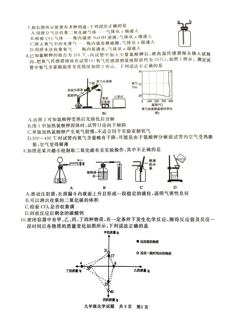 山东省滕州市2024--2025学年九年级上学期期末考试化学试题第2页