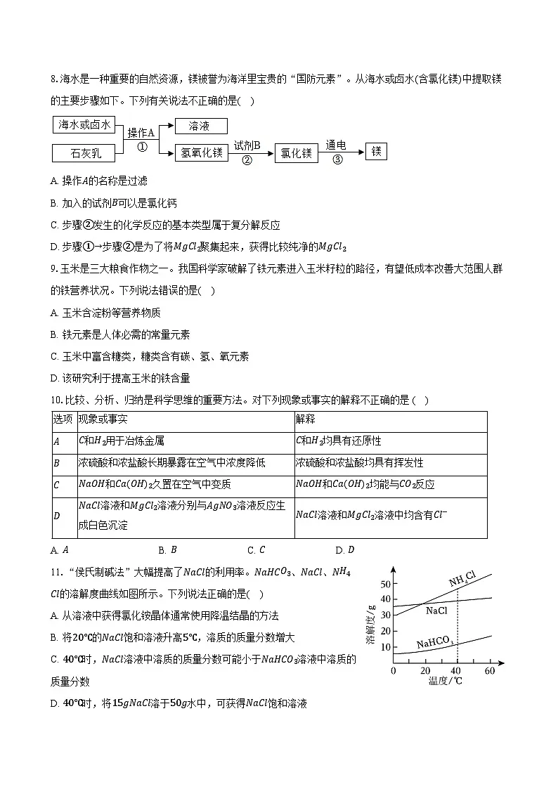2024-2025学年山东省烟台市芝罘区九年级（上）期末化学试卷（含答案）第2页