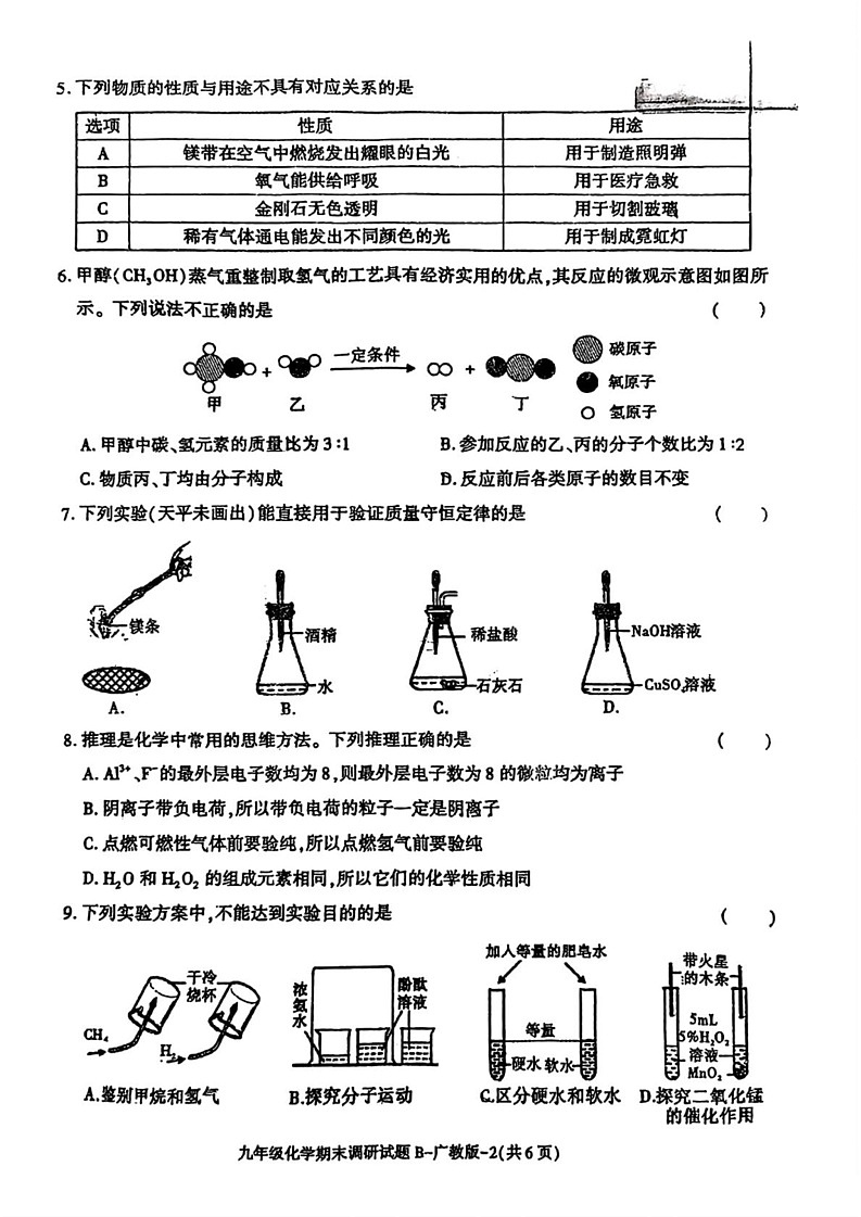 陕陕西省咸阳市启迪中学永寿分校2023-2024学年九年级上学期期末考试化学试题第2页