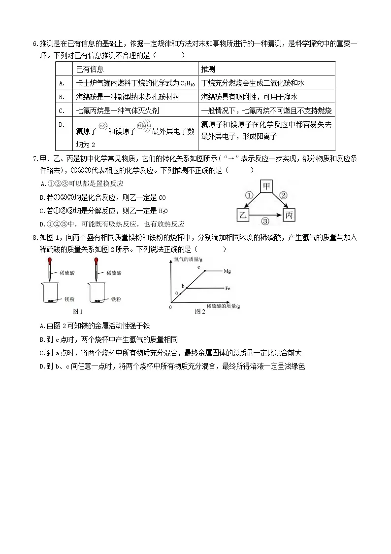 湖北省武汉市东西湖区2024-2025学年九年级上学期期末考试化学试题（word版含答案）第2页