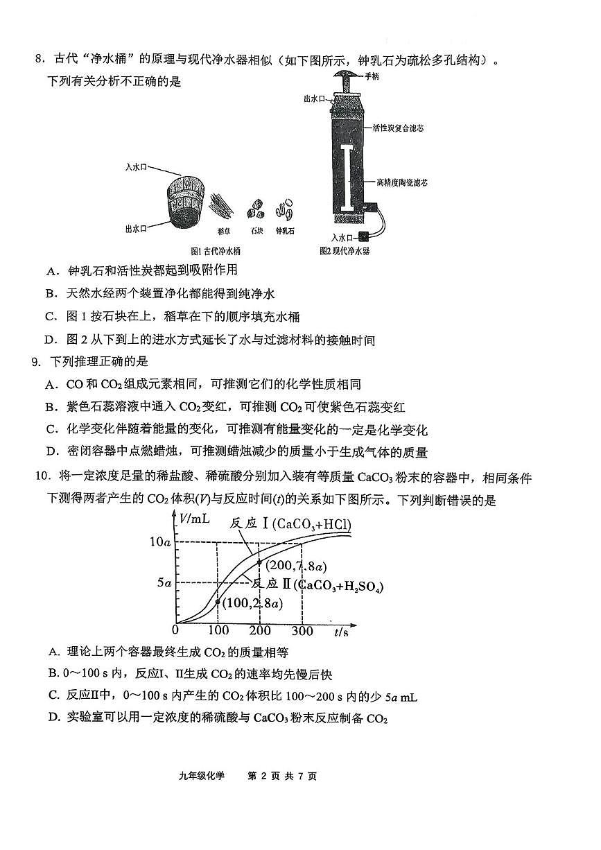 福建省福州市第十六中学2025-2026学年九年级上学期12月月考化学试题第2页