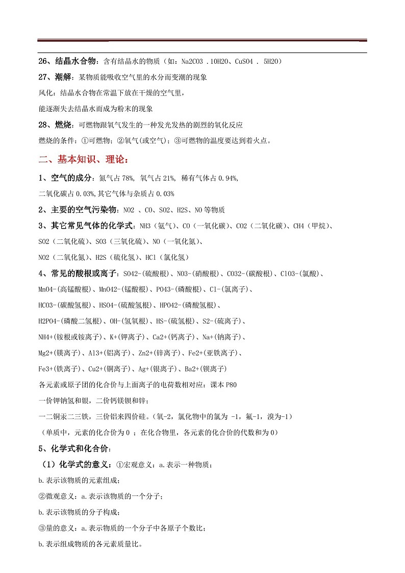 中考化学知识点归纳合集第3页