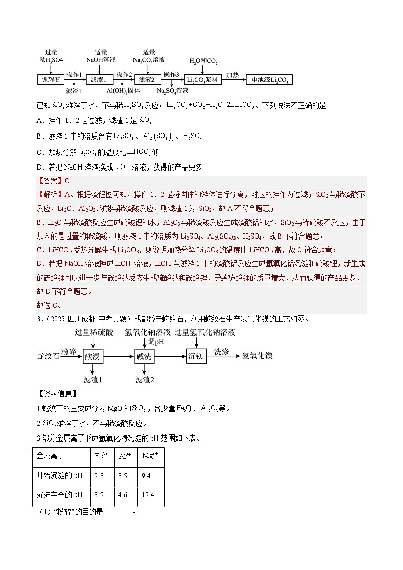 专题20 工艺流程图题（解析版）第2页