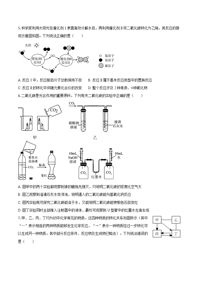 2024-2025学年湖北省武汉市七一中学九年级（下）月考化学试卷（5月份）-自定义类型第2页