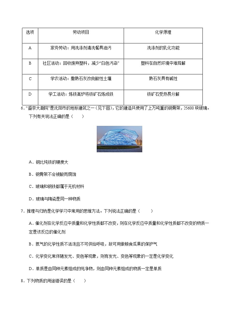 2024年中考化学（哈尔滨）第二次模拟考试（含答案）第3页