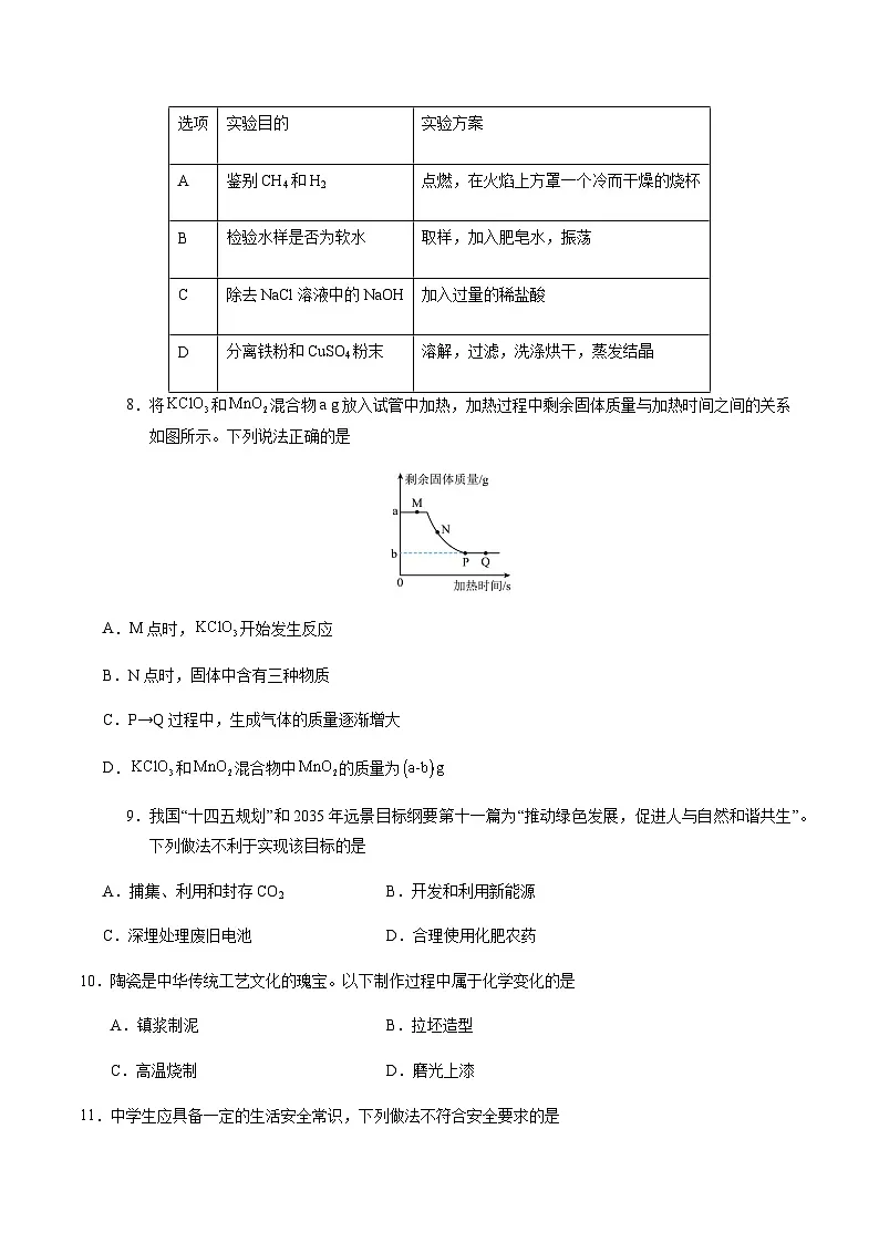 2024年中考化学（河北）第二次模拟考试（含答案）第3页