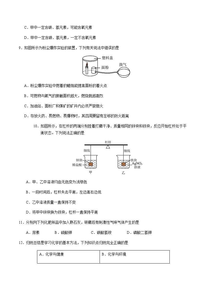 2024年中考化学（湖南）第二次模拟考试（含答案）第3页