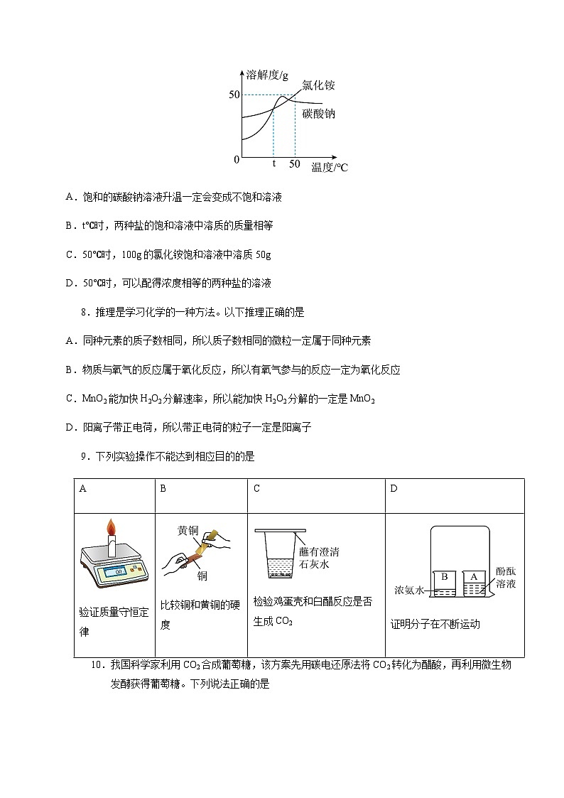 2024年中考化学（徐州）第一次模拟考试（含答案）第3页