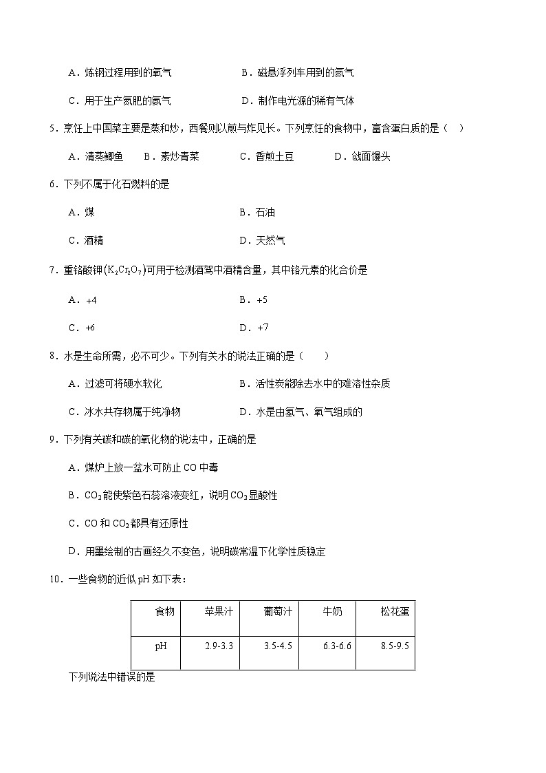 2024年中考化学（长沙）押题预测卷（含答案）第2页