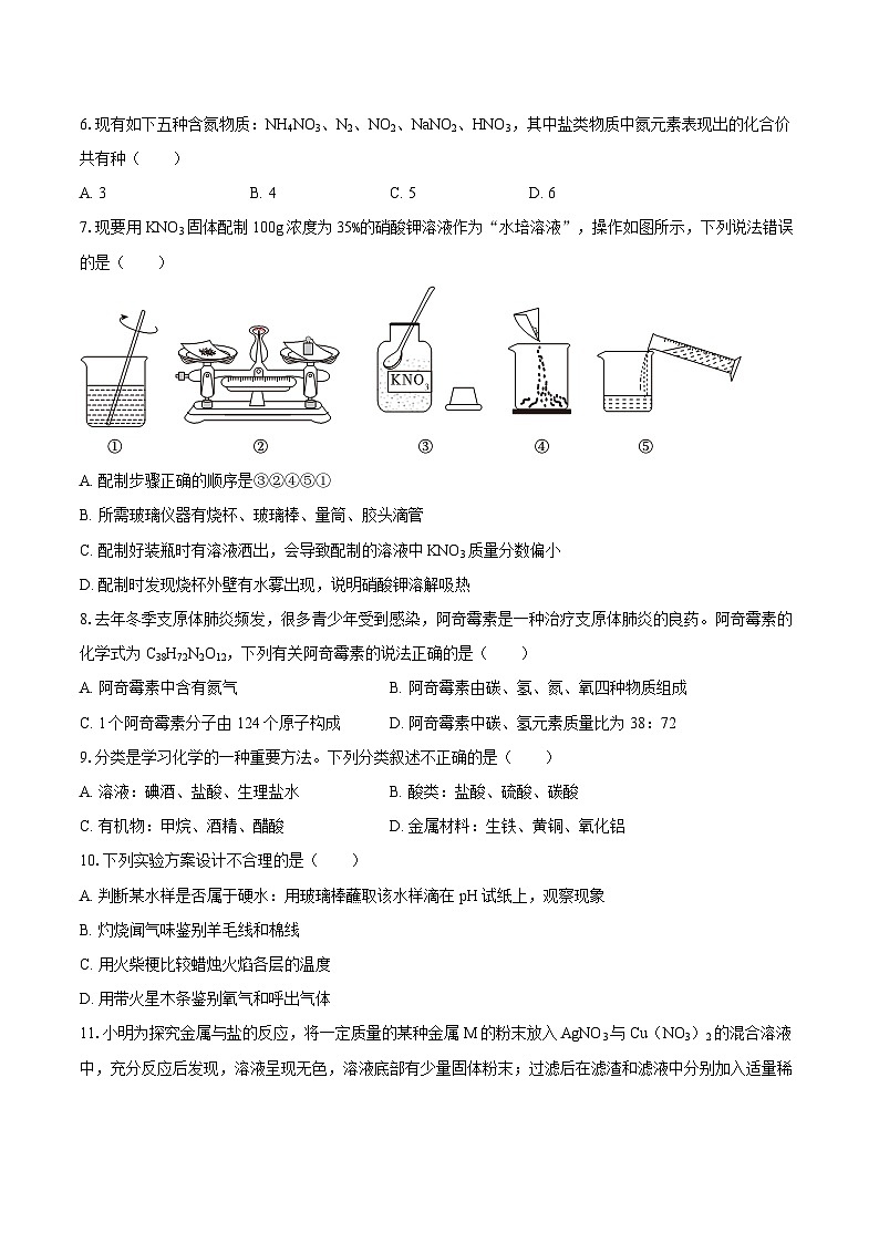 2025年河南省驻马店市经开区中考化学三模试卷-自定义类型第2页