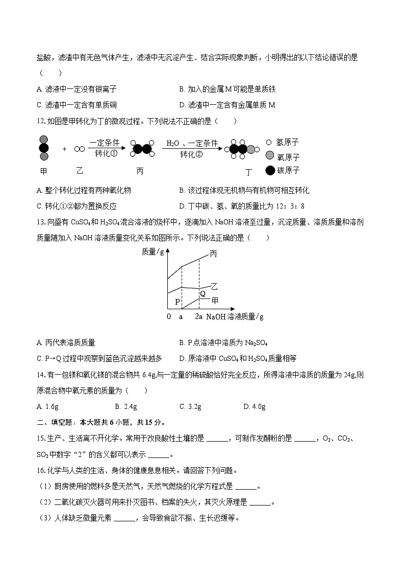 2025年河南省驻马店市经开区中考化学三模试卷-自定义类型第3页