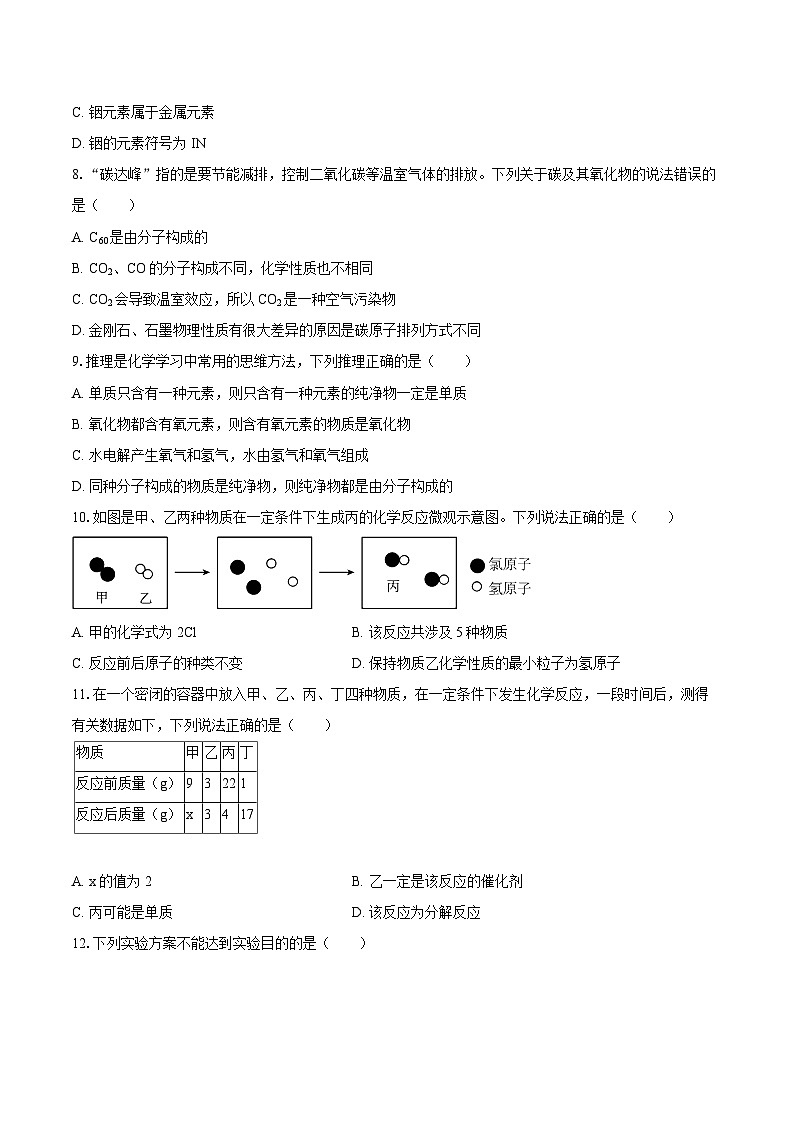 2025-2026学年湖北省潜江市九年级（上）联考化学试卷（12月份）-自定义类型第2页