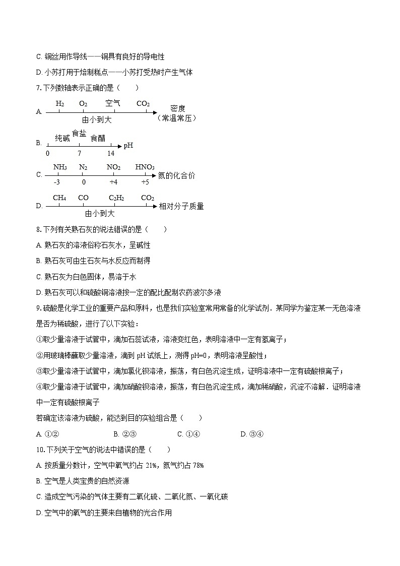 2025-2026学年上海市静安区九年级（上）月考化学试卷（11月份）-自定义类型第2页