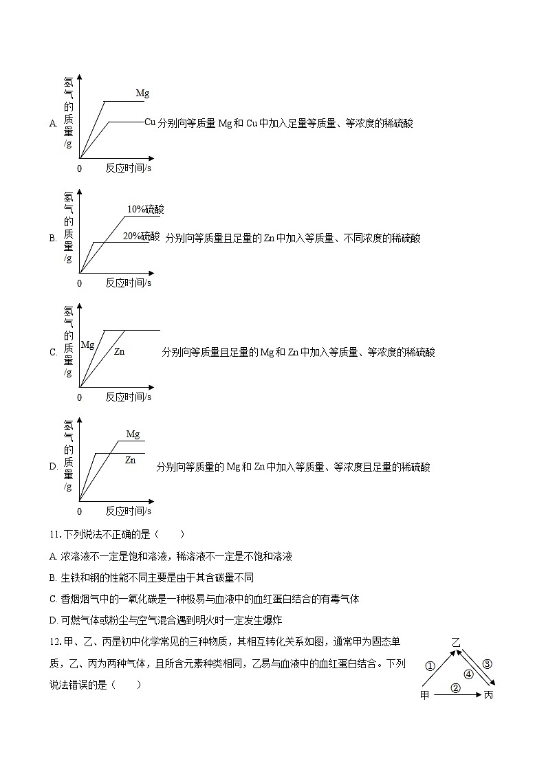 2025-2026学年天津二十一中九年级（上）月考化学试卷（12月份）-自定义类型第3页