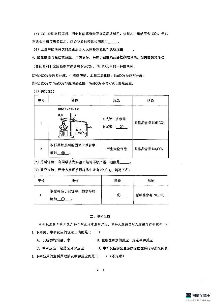 上海市闵行区莘松中学2025-2026学年九年级上学期12月月考化学试卷第2页