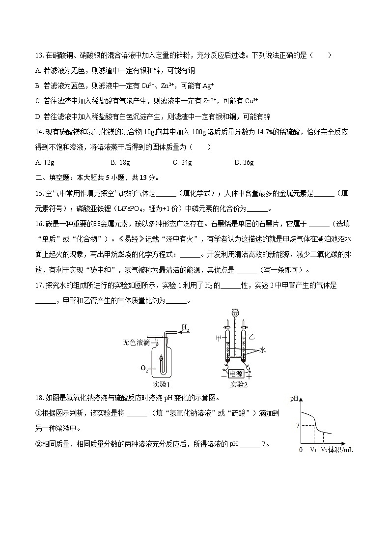 2025年河南省南阳市二十一校中考化学模拟试卷-自定义类型第3页