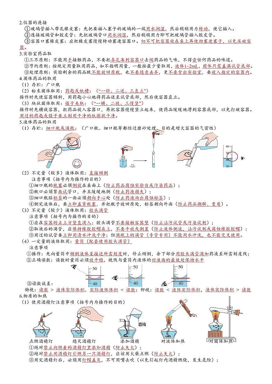 中考第一轮复习化学初中中考化学高频必背化学知识点汇总第3页
