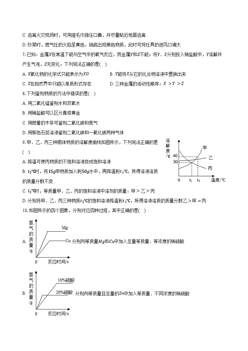 2025-2026学年天津二十一中九年级（上）月考化学试卷（12月份）（含答案）第2页